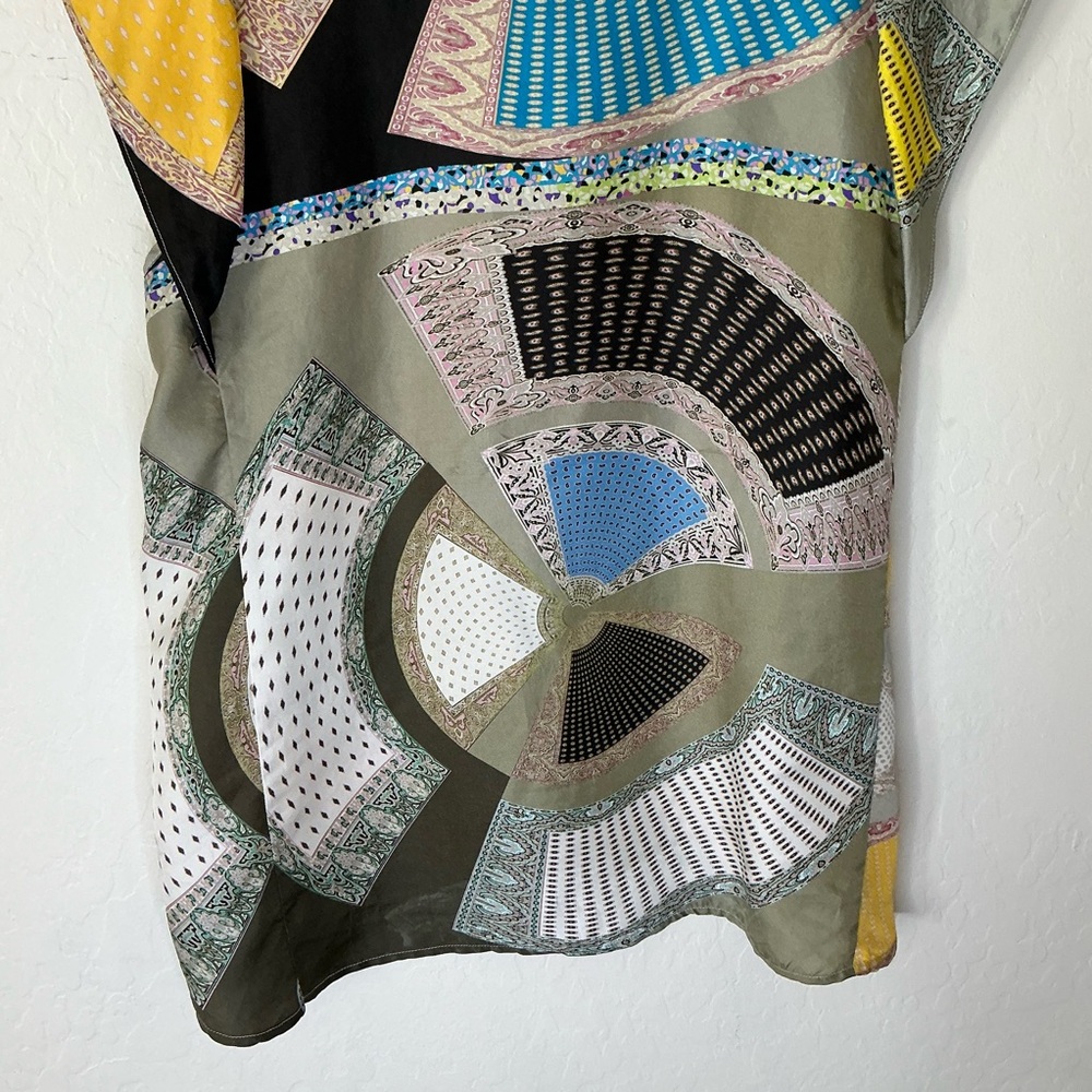 Etro Milano Silk Top Women’s Size 42 Multicolor Patchwork Print IT 42 (US 6–8) - Picture 7 of 8
